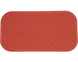 MSV Douche/bad anti-slip mat badkamer - rubber - terracotta - 36 x 65 cm - met zuignappen