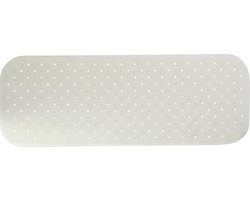 MSV Douche/bad anti-slip mat badkamer - rubber - wit - 36 x 97 cm - met zuignappen - extra lang formaat