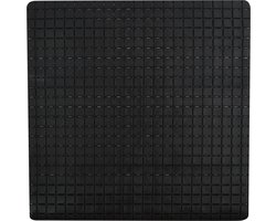 MSV Douche/bad anti-slip mat badkamer - rubber - zwart - 54 x 54 cm - met zuignappen