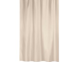 MSV Douchegordijn met ringen - beige - gerecycled polyester - 180 x 200 cm - wasbaar - Voor bad en douche
