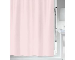 MSV Douchegordijn met ringen - lichtroze - gerecycled polyester - 180 x 200 cm - wasbaar - Voor bad en douche