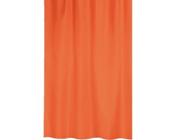MSV Douchegordijn met ringen - oranje - gerecycled polyester - 180 x 200 cm - wasbaar - Voor bad en douche