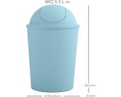 MSV Kantelbare Prullenbak AKO – Moderne Afvalbak voor Badkamer, Keuken en Kantoor – Stijlvolle Afvalemmer met Modern Design