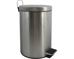 MSV Pedaalemmer 12L - UNIS - Vuilnisbak - Metaal - Grijs