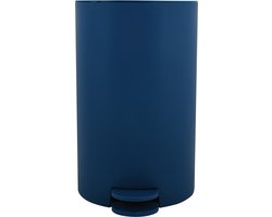 MSV Pedaalemmer - kunststof - marine blauw - 3L - klein model - 15 x 27 cm - Badkamer/toilet