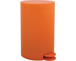 MSV Pedaalemmer - kunststof - oranje - 3L - klein model - 15 x 27 cm - Badkamer/toilet