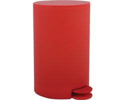 MSV Pedaalemmer - kunststof - rood - 3L - klein model - 15 x 27 cm - Badkamer/toilet