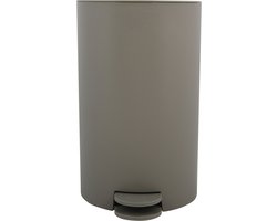 MSV Pedaalemmer - kunststof - taupe - 3L - klein model - 15 x 27 cm - Badkamer/toilet