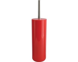 MSV Porto Toilet/wc-borstel in houder - kunststof - rood - 38 cm