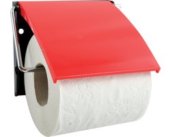 MSV Toiletrolhouder Rood – Toiletpapierhouder voor Wandmontage – WC Papierhouder 13 x 15 x 11,5 cm – Stijlvolle WC Rol Dispenser
