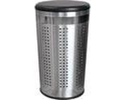 MSV Wasmand Dubai - RVS metaal - zwarte deksel - 46 liter - luchtgaten - afsluitbaar