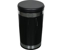 MSV Wasmand Dubai - zwart - RVS metaal - 46 liter - afsluitbaar deksel - 35 x 60 cm