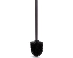 MSV WC/Toiletborstel los model - zwarte kunststof borstel - RVS steel - D8 x 32 cm