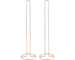 MSV Wc/toiletrolhouder reservoir - 2x - metaal - koper kleur - 50 cm - Voor 5 rollen