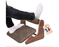 MSZERONE Comfort Home Plus Voetensteun - Voetenbankjes - Ergonomisch Voetenbankje Bureau – Verstelbaar in 3 hoogtes - Voetsteun Kantoor- Houten Voetenbankje voor Thuis & Kantoor – Verstelbaar, Anti-Slip en Duurzaam Ontwerp - Microvezel Suède