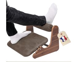 Mszerone Ergonomische houten voetsteun onder bureau met enkelsteun, verstelbare schommelbank voor verbeterde houding en circulatie, duurzame kantoorvoetsteun met antislip oppervlak
