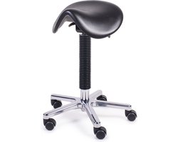 MTM STOELEN - Zadelkruk HERTHA 200-A - PUR zitting voor eenvoudig reinigen - zithoogte 49/69 cm - aluminium kruisvoet - werkkruk voor laboratoria en industrie