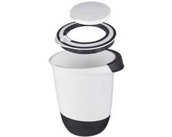 MTTProducts - Mengkom - Makkelijk roeren - Splash guard - 1.5 liter - Rubber onderkant - Ideaal voor bakken - Wit en zwart