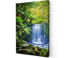MuchoWow© Canvas Schilderij 20x30 cm Kamer Decoratie Woonkamer Slaapkamer Room Decor Wanddecoratie Wall Art Painting Jungle - Waterval - Australië - Planten - Natuur
