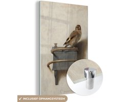 MuchoWow® Glasschilderij 20x30 cm - Schilderij acrylglas - Het puttertje - Carel Fabritius - Foto op glas - Schilderijen