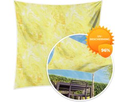 MuchoWow® - Schaduwdoek - Geel - Patronen - Marmer - Verf - 96% UV-bestendig - Hoogwaardig polyester - Zonnedoek - Weerbestendig - Tuin - Tarp - 300x300 cm