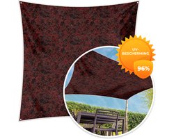 MuchoWow® - Schaduwdoek - Graniet - Patronen - Roest - Rood - 96% UV-bestendig - Hoogwaardig polyester - Zonnedoek - Weerbestendig - Tuin - Tarp - 300x300 cm