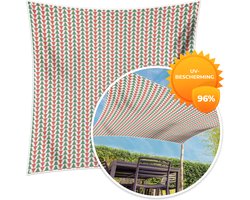 MuchoWow® - Schaduwdoek - Kerst - Patronen - Driehoek - 96% UV-bestendig - Hoogwaardig polyester - Zonnedoek - Weerbestendig - Tuin - Tarp - 300x300 cm