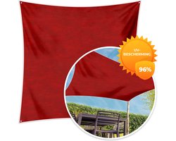 MuchoWow® - Schaduwdoek - Patronen - Olieverf - Rood - 96% UV-bestendig - Hoogwaardig polyester - Zonnedoek - Weerbestendig - Tuin - Tarp - 300x300 cm