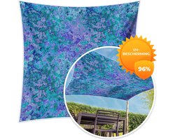MuchoWow® - Schaduwdoek - Patronen - Verf - Blauw - 96% UV-bestendig - Hoogwaardig polyester - Zonnedoek - Weerbestendig - Tuin - Tarp - 300x300 cm
