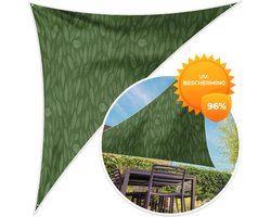 MuchoWow® - Schaduwdoek - Patroon - Bladeren - Groen - 96% UV-bestendig - Hoogwaardig polyester - Zonnedoek - Weerbestendig - Tuin - Tarp - 300x300 cm