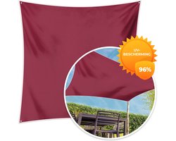 MuchoWow® - Schaduwdoek - Rood - Effen kleur - 96% UV-bestendig - Hoogwaardig polyester - Zonnedoek - Weerbestendig - Tuin - Tarp - 300x300 cm