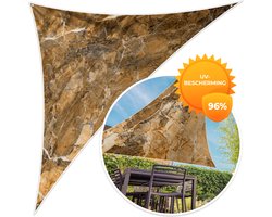 MuchoWow® - Schaduwdoek - Steen - Geel - Wit - Graniet - 96% UV-bestendig - Hoogwaardig polyester - Zonnedoek - Weerbestendig - Tuin - Tarp - 300x300 cm