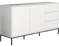 Muebles Bonitos, Dressoir met Deuren en Laden Serena voor Moderne Woonkamer en Eetkamer, Mat Melamine, Kleur Wit, 150x80x41 cm