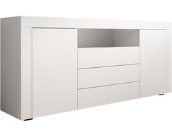 Muebles Bonitos, Dressoir met Deuren en Laden Yanis voor Moderne Woonkamer en Eetkamer, Mat Melamine, Kleur Wit, 160x72x35 cm