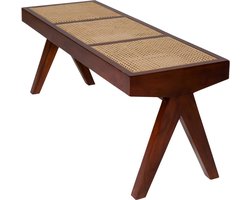 Muebles - Tijdloze Chandigarh stijl rotan zitbank – donkerbruin - Bench