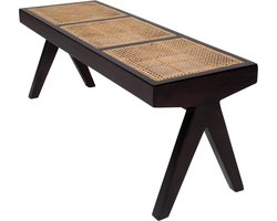 Muebles - Tijdloze Chandigarh stijl rotan Zitbank – Zwart - Bench