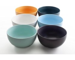 Mueslikommen set - 6-delige Hanseküche kommenset (700 ml) in 6 pastelkleuren - grote mueslikom voor ramen en bowl - ideaal als soepkom