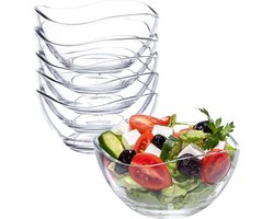 Mueslikommen set van 6 - glazen kom 310 ml - snackschaal - mueslikom - slakom - dessertkommen - serveerschalen - ijsschalen - glazen schaal - glazen schaal - glazen voor dessert Schalen & Presenteerbladen