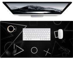 Muismat 80x40 cm - Bureaumat kantoor zwart - Computer en desktop accessoires - Muis en bureau mat onderlegger - Bureaulegger xl - Gaming mousepad xxl - Kantoorartikelen decoratie - Muismatten office desk anti slip