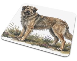Muismat Catalaanse herder of Gos d'Atura - Honden Serie - Prachtige aquarel illustratie van ruigharige hond in natuur - Decoratieve muismat voor bureau of thuiswerkplek - Origineel cadeau voor hondenliefhebber of dierenfan