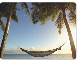 Muismat Groot - Palmbomen - Hangmat - Lucht - 40x30 cm - Mousepad - Muismat