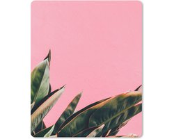 Muismat Groot - Planten - Bladeren - Vrouwentong - Roze - Tropisch - 30x40 cm - Mousepad - Muismat