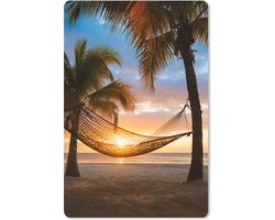 Muismat Hangmat op het strand - Caribische eilanden met een strand en hangmat muismat rubber - 18x27 cm - Muismat met foto