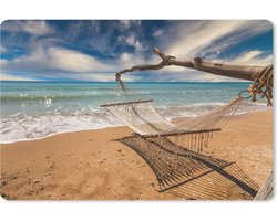 Muismat Hangmat op het strand - Hangmat aan de kust van de zee muismat rubber - 60x40 cm - Muismat met foto
