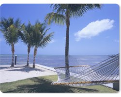 Muismat Hangmat op het strand - Hangmat bij het Noord-Amerikaanse strand in Florida muismat rubber - 40x30 cm - Muismat met foto