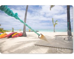 Muismat Hangmat op het strand - Hangmat op een afgelegen strand muismat rubber - 27x18 cm - Muismat met foto