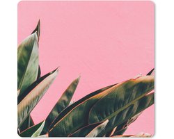 Muismat Klein - Planten - Bladeren - Vrouwentong - Roze - Tropisch - 20x20 cm