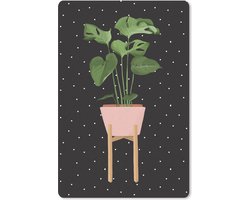 Muismat - Mousepad - Kamerplant - Monstera - Stippen - 40x60 cm