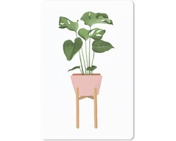 Muismat - Mousepad - Kamerplanten - Bloempot - Monstera - 40x60 cm