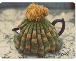 Muismat - Mousepad - Theepot met theemuts - 23x19 cm